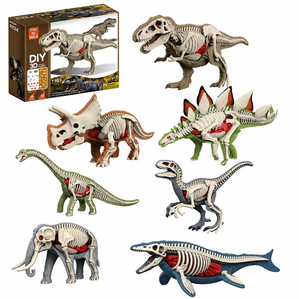 DIY 3D Dinosaur Skeleton Model: Tyrannosaurus & Triceratops