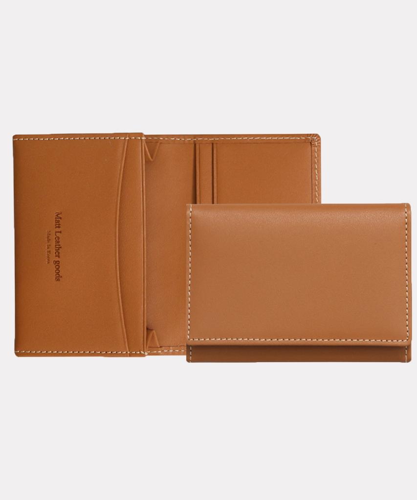 Matt Steen Cowhide Slim Card Holder Tan Brown