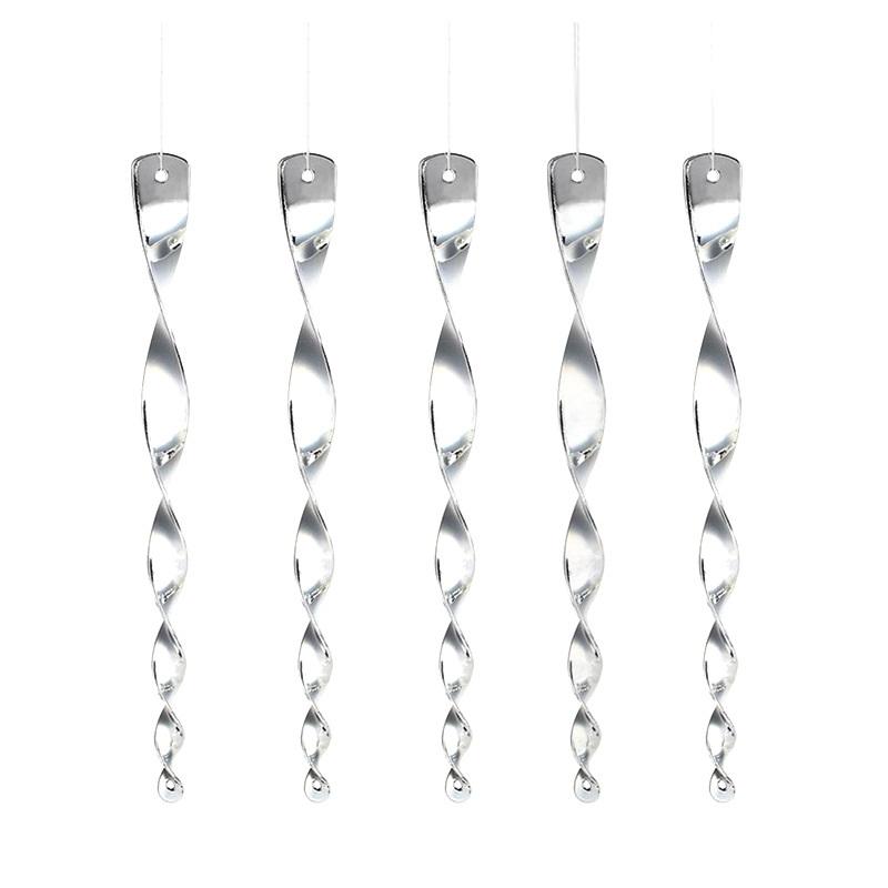 6/10/12 stk Glitrende Fugleskremsel Spiralreflektorer Sølvfarget PS Hengende Avskrekkere For Hage Jage bort Hakkespetter Duer