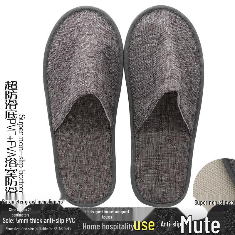 High-End Anti-Slip Bathroom Slippers with PVC Sole for Guest Use