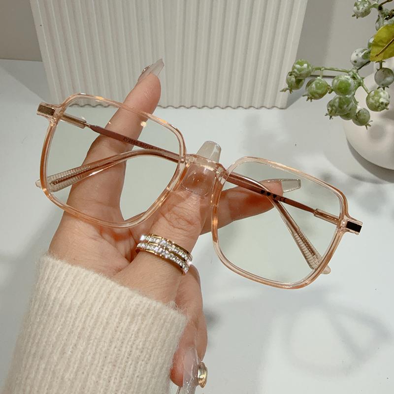 Photochromic Anti Radiation large frame Glasses Shades Transition Eyeglasses Korean Replaceable Lens women resistant Glare flat mirrors Eyewear