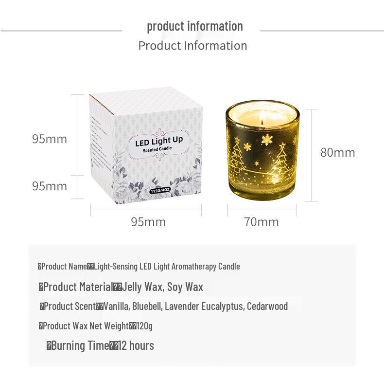 Spot Light-Controlled Soy Wax Essential Oil Fragrance Candle in Elegant Glass