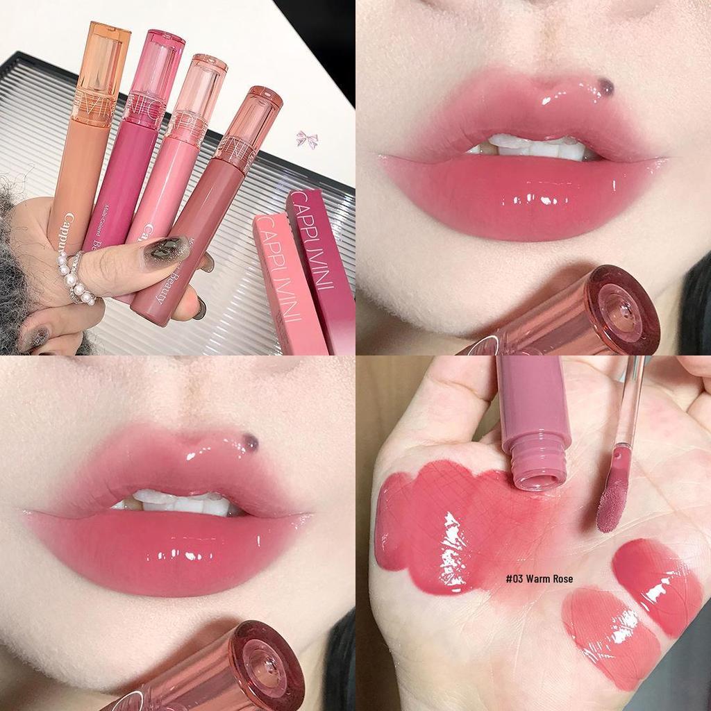 Cappuvini Beauty Juice Lip Glaze: Glossy Jelly Lipstick for Women and Students