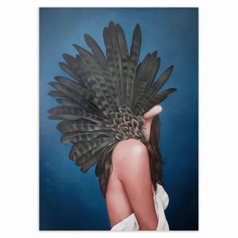 Nordic Classic Pop Wall Art Vibrant Flower Woman HD Canvas Oil Painting Poster  Print for Home Bedroom Living Room Decor  Gifts