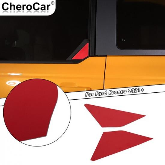 2x Rot Heckscheibe Dreieck Dekor Abdeckung Zierleiste Panel Für Ford Bronco  -2025