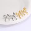 Vintage Irregular Metal Bowknot Earrings For Women Sweet Elegant Gold Color Women's Stud Earring Party Jewelry Holiday Gifts