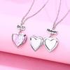 2x/Set Heart-shaped Pendant Necklace Best Friends Necklaces Photo Box Necklaces