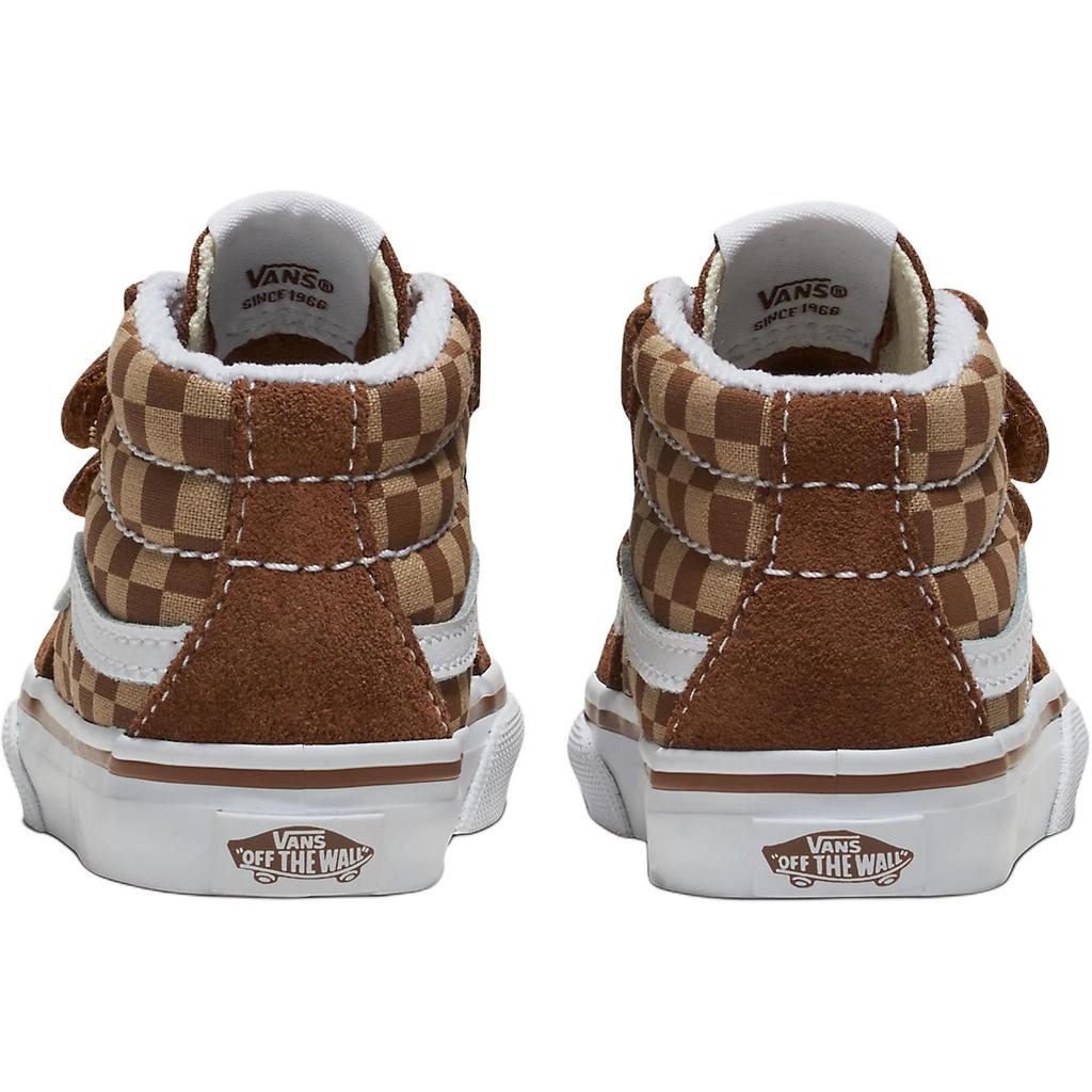 Vans Sk8 Mid Reissue Comfortable Versatile Durable Mid-Top Walking Shoes Baby Shoes Brown White VN000D0PBF2