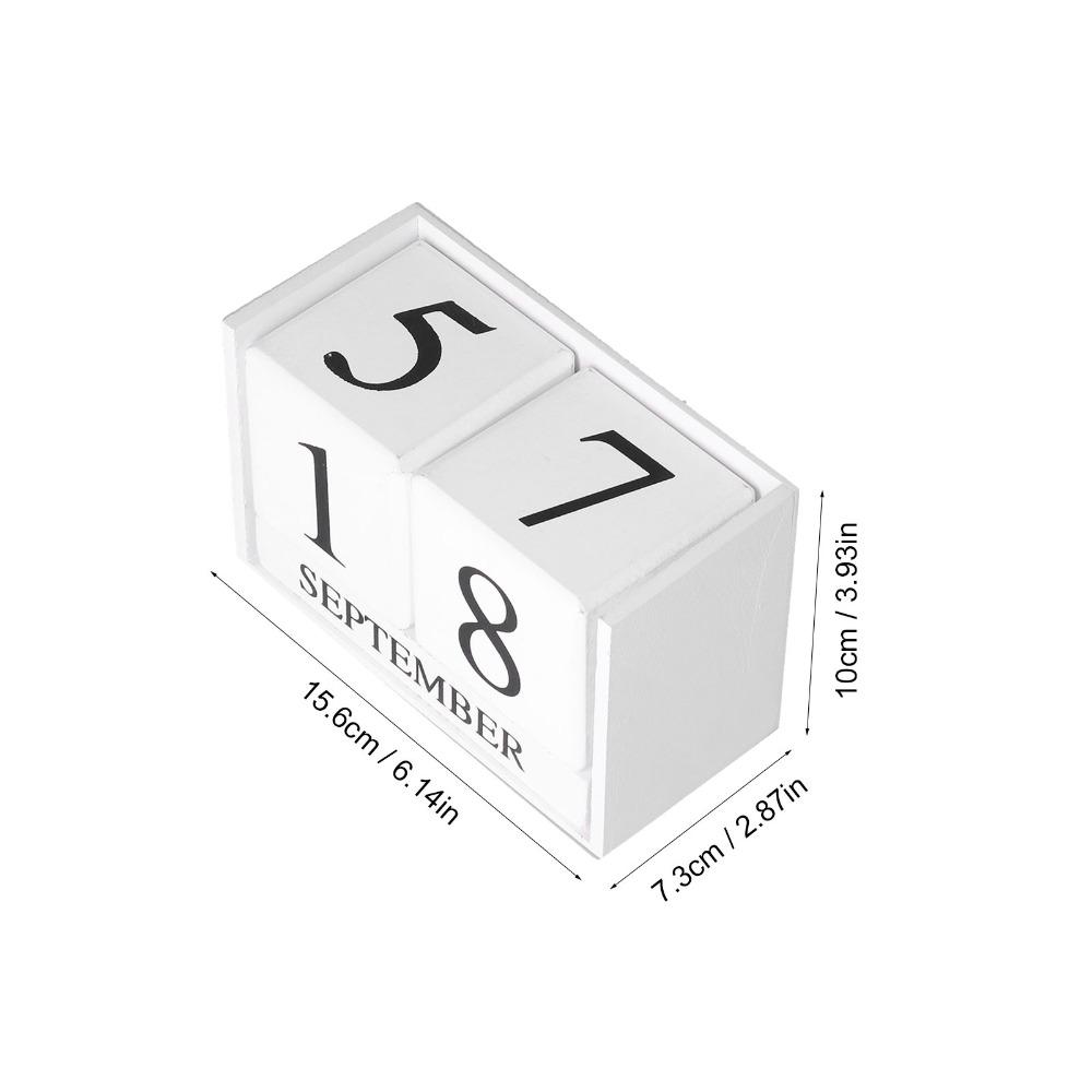 6pcs Month Desk Calendar Blocks Date Perpetual Desk Calendar Wooden Block Calendar Classroom Use