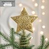 Christmas Tree Iron Star Topper with Sequins – Five-Pointed Festive Ornament
