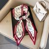 Small long thin bevel silk scarf Women's ethnic style belt Tie hair belt Tie bag ribbon tie yarn scarf Thin scarf