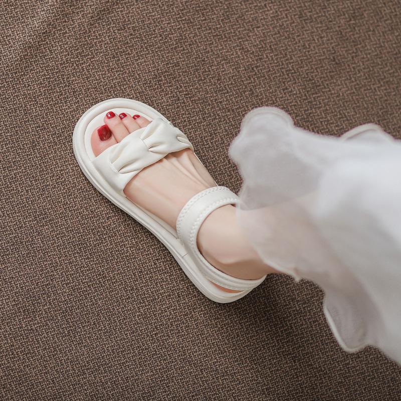 [Uncle Shoes] Flat-soled sandals fairy fairy style Roman shoes beach shoes 2025 soft-soled new summer break