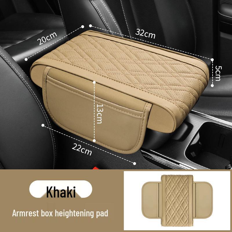 Breathable Car Armrest Heightening Pad with Multifunctional Storage and Protective Cover