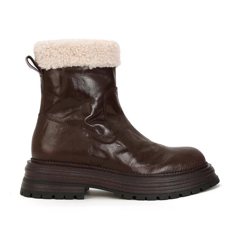 

Популярные в этом году угги из овчины! Зимние бархатные ботинки Мартина на толстой подошве с внутренней платформой, женские теплые ботинки для снега на толстой подошве 37