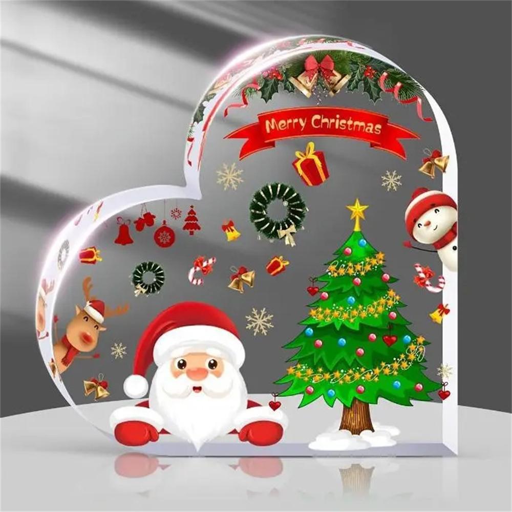 

1pc Christmas Decorations Cute Heart Shaped Christmas Dining Table, Office, Counter, Desk, Shelf - Home Decorations Xmas Gift