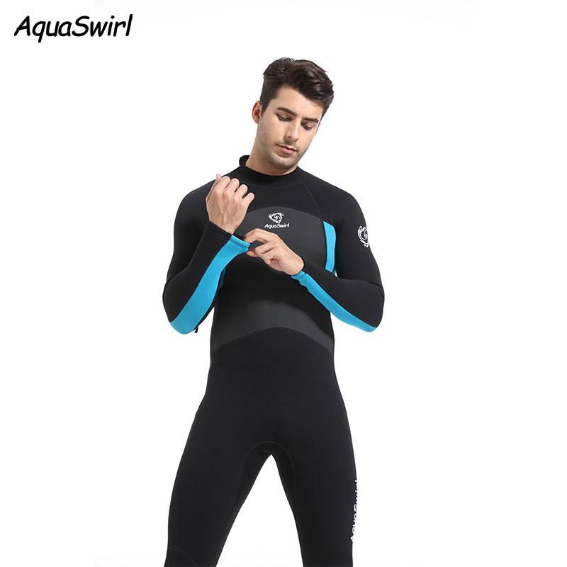 3mm Neoprene Full Wetsuit Men Women - Long Sleeve Snorkeling Surfing Swimsuit With UV Protection Thermal Insulation