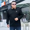 Maglione da Uomo Tide Fat Taglie Forti di Alta Qualità con Scollo a Revers Manica Lunga Finto Due Pezzi Collo a Camicia T-shirt Autunno Ispessito 6XL