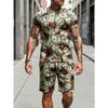 Modisches Dollar-Schein-Muster Herrenbekleidung, Lässiges Rundhals-Kurzarm-T-Shirt und Shorts Set