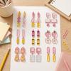 Boucles d'oreilles pendantes mignonnes en acrylique 1 paire Enseignante pour femmes, Thème Fête Commémorative Fête, Boucles d'oreilles Chiffre Alphabet Crayon Crayon Sac à dos 2D, Premier Jour