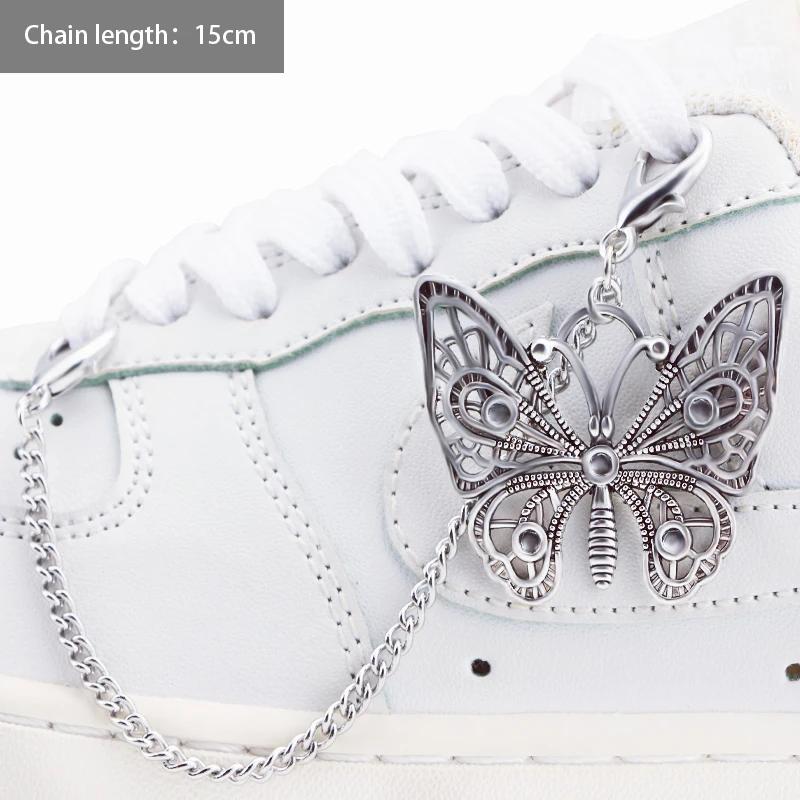 1PCS Luxurious Diamond DIY Heart Star Pearl Shoe Chain Punk Original Detachable Studded Pentagram Shoe Accessories Jewelry Penda