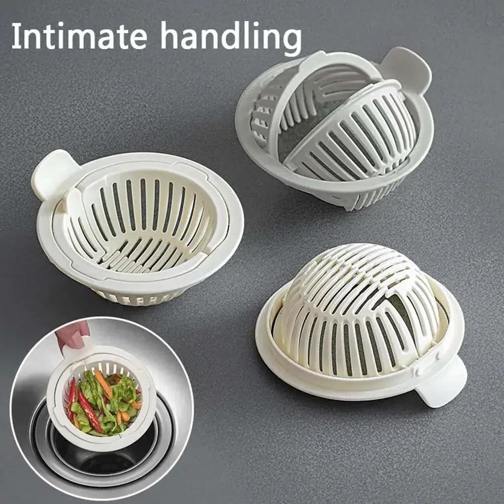 Drain Basket with Handle Kitchen Sink Strainer Food Slag Strainer Drain Trap Convenient Creative Kitchen Supplies
