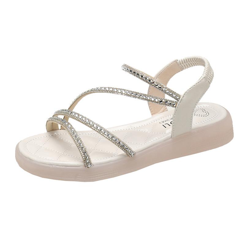 

Rhinestone sandals fairy fairy wind summer new fashion fairy wind flat platform Roman shoes ins tide 40