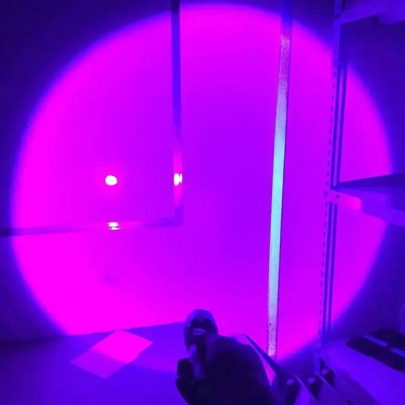 395nm UV Flashlight Zoomable Blacklight USB Rechargeable UV Light Ultraviolet Flashlight for Pet Urine Detection Curing Lighting