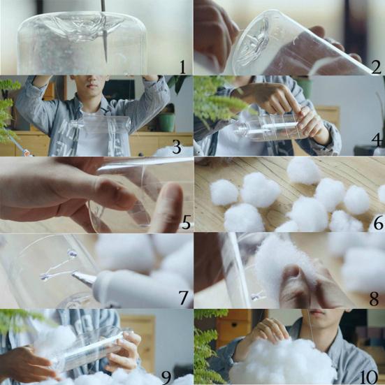 DIY Handmade Cotton Cloud Shape LED Night Light Lamp Home Bedroom Hanging Decor