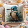 Kingfisher Watercolor Painting Pillow Case Pattern Printed Pillowcase For Living Room Sofa Cushion Cover  Bedroom Decor