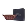 Coach 33 Classic Monogram Zipper Closure Fabric And Leather Shoulder Bag Women Shoulder Bag Burgundy CG994-B4WN