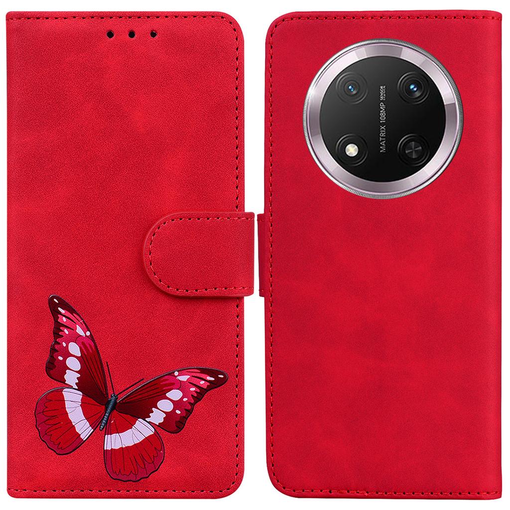 For Honor Magic7 Lite 5G/X9c 5G/X60 Pro 5G Stand Case PU Leather Phone Cover Butterfly Printed