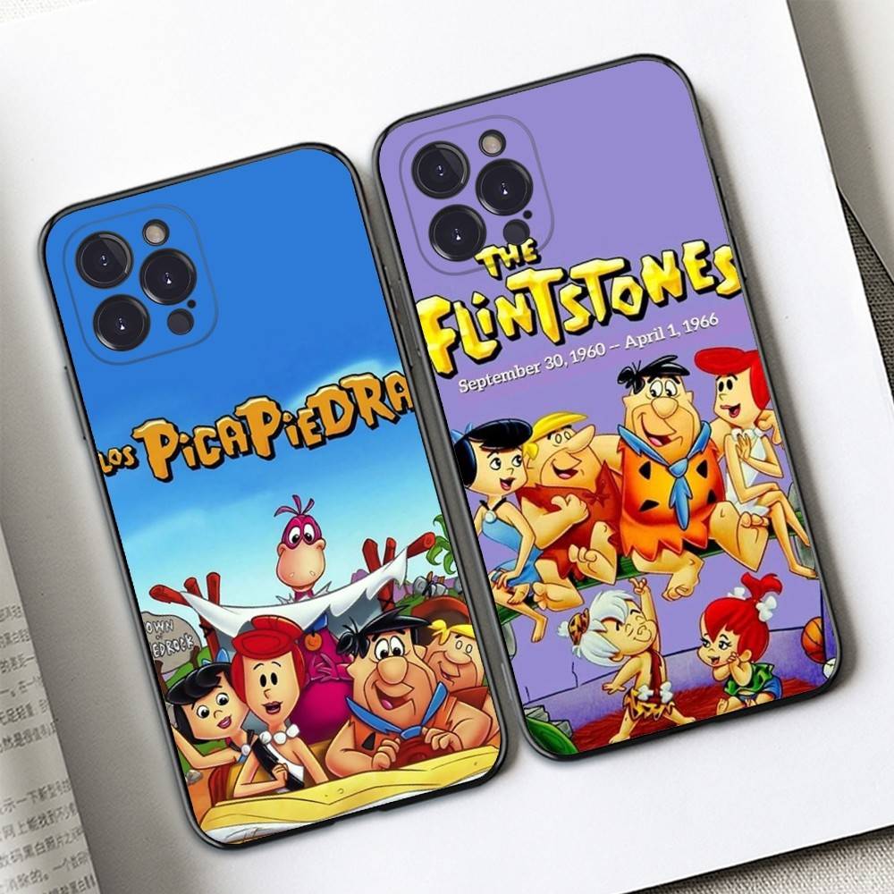 The Flintsto nes Cartoon Phone Case For IPhone 17 Air 16 15 14 Plus 13 12 Mini 11 Pro Max Black Cover