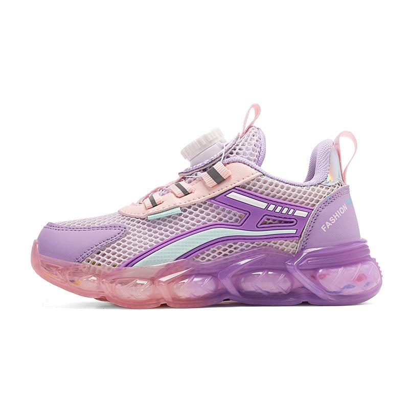 Boys shoes 2025 spring and summer new single net children's rotating button sports shoes medium and older children's casual shoes