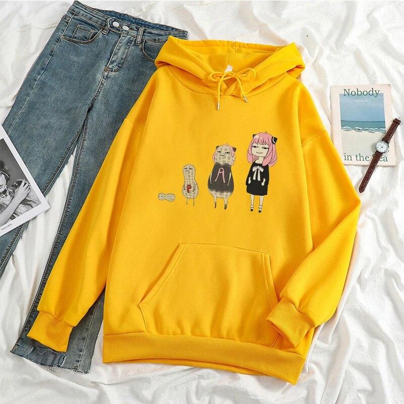 Kawaii Harajuku Anime Kapuzenpullover Spy X Family Unisexga Hoodie Niedliche Japan Cartoon Frauen Unisex Herbst Winter Warm halten Sportbekleidung