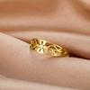 Stainless Steel Filigree Flower Ring Aesthetic Bohemian Women Rings Band Jewelry Birthday Gift