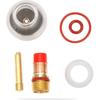 Tig Welding Gas Lens, Tig Welding Nozzle Cup Tig Torch Glass Cup Tig Welding Cup Fluid Nozzle Set Tig Welding Accessories for TIG-17/18/26(2.4MM)