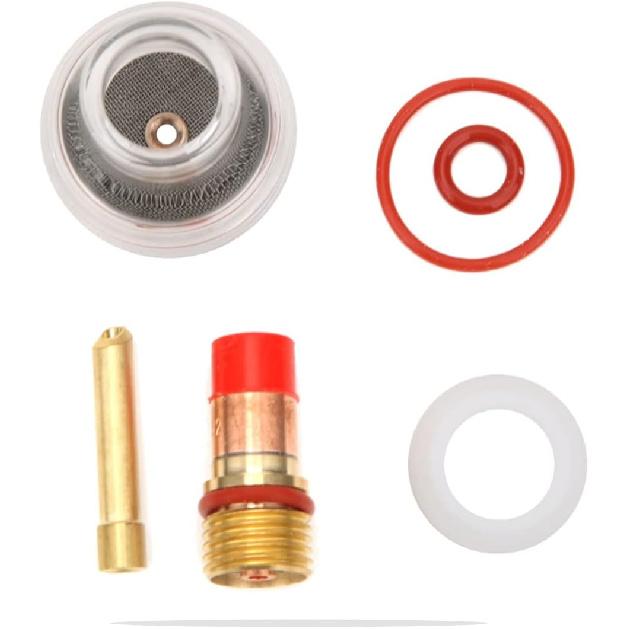 Tig Welding Gas Lens, Tig Welding Nozzle Cup Tig Torch Glass Cup Tig Welding Cup Fluid Nozzle Set Tig Welding Accessories for TIG-17/18/26(2.4MM)