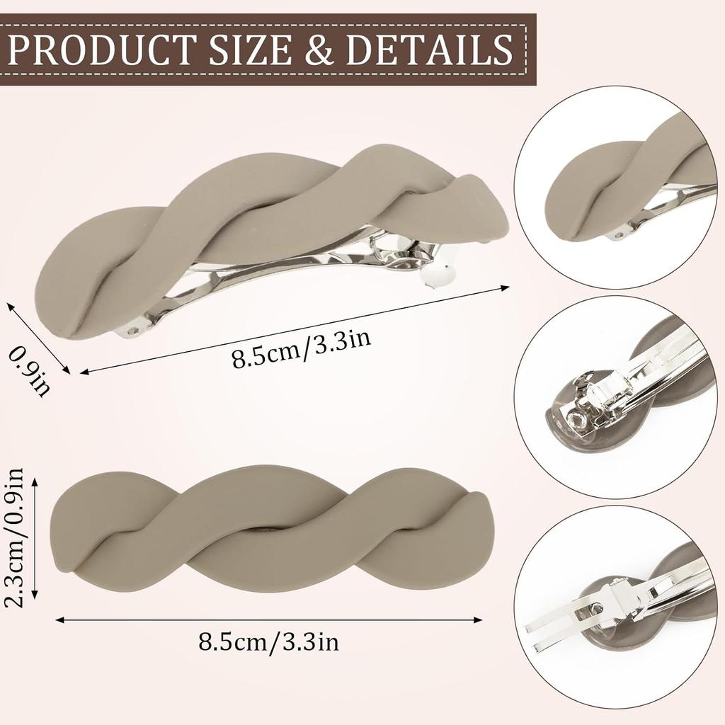 4Pcs Hair Barrettes for Women, Non-Slip Matte Vintage Barrettes, Strong Hold French Hair Clips for Women Girls