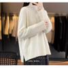 Autumn and Winter Semi-turtleneck Sweater Women's Bottoming Shirt with Fashionable and Casual Women's Shoulder Sweater Women's Simple Split Design