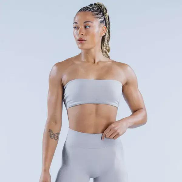 DFYNE Jacquard Cross-Back Tube Top & Hip-Lift Fitness Leggings Yoga Set