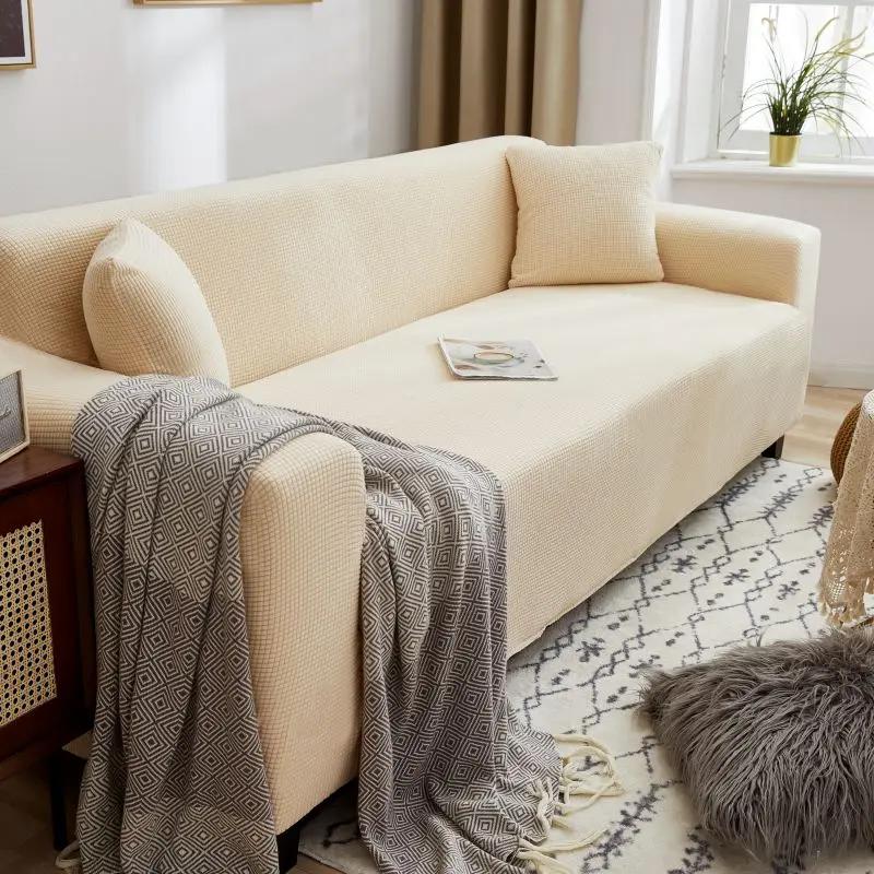Adjustable Elastic Sofa Cover Armchair Protector Corner L Shape Stretch Slipcovers Couch Cover 1/2/3/4/5 Seater For Living Room
