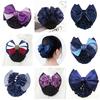 Nurse Stewardess Hair Accessories Bowknot Stripe Net Bun Hair Cover Women Barrette Net Bun Crochet Net Bun Snood