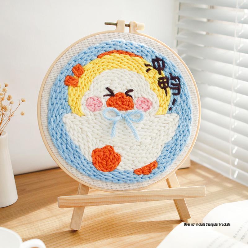 DIY Russian Punch Needle Kit: Handmade Beginner Cartoon Wool Painting