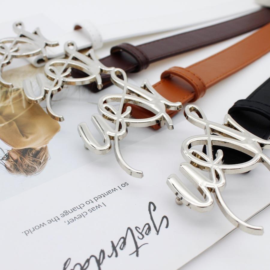English Letter Buckle Belt, Jeans Dress Accessories Personalized Belt Women
