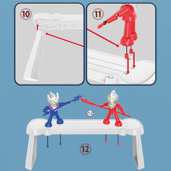 1 sada ručně vyráběných dřevěných bojových hraček s klouby Bambusové šermířské loutky Ultra-Man Fight Stolní hra Interakce rodiče s dítětem