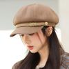 New Octagonal Hat Women's Spring and Autumn Retro Cap Beret British Hat