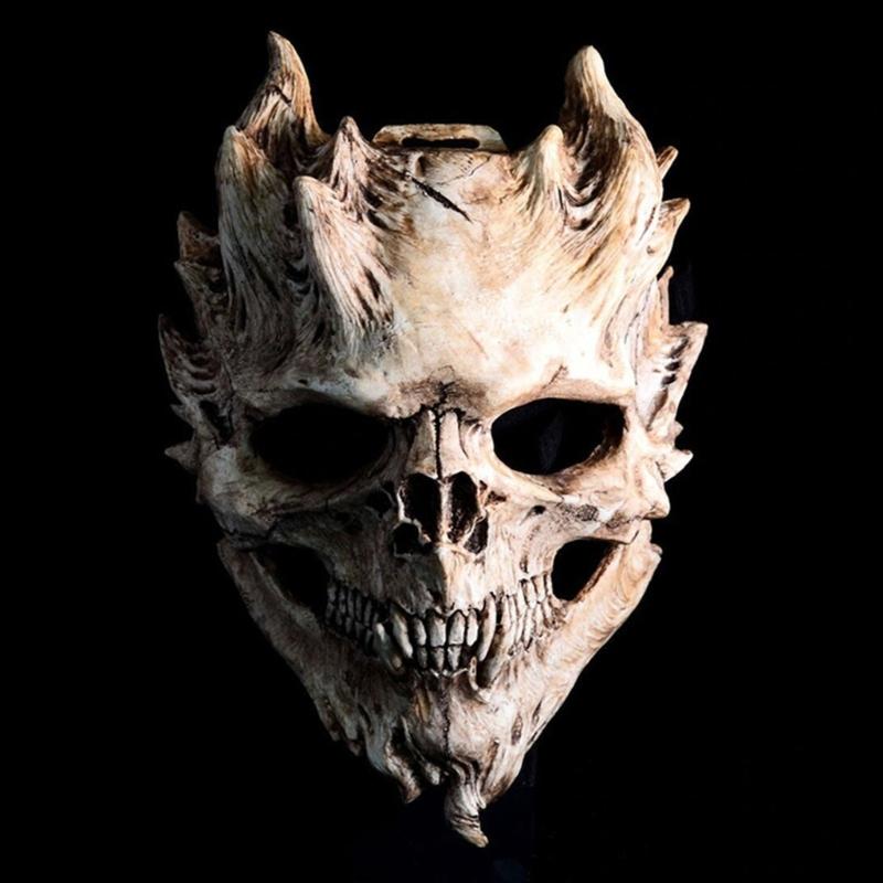 Realistic Latex Skull Mask For Halloween Parties Skeleton Face Covering Horror Cosplay Costume Accessory