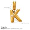 Fashion Personalized Bubble Three-Dimensional 26 English Pearl Letter Pendant Stainless Steel Gold-Plated Diy Accessories