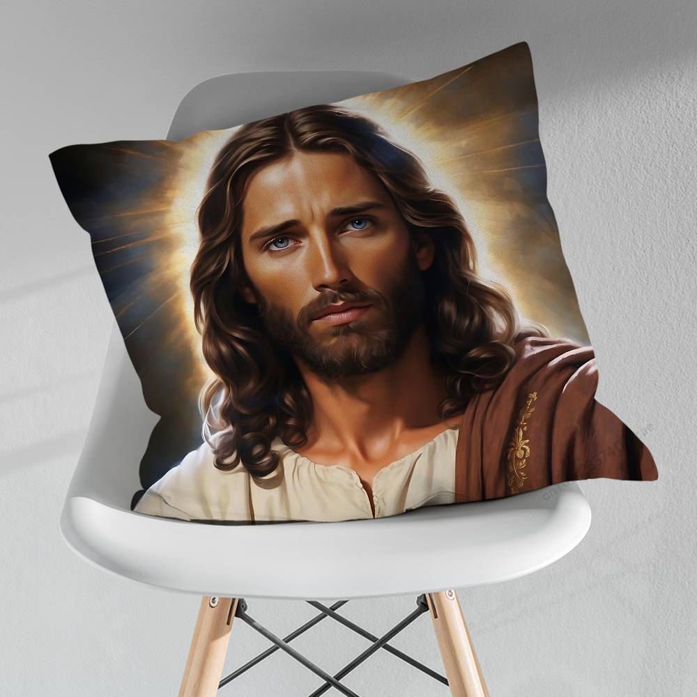 Savior Belief Jesus Pillowcase for Sofa Room Office Decor Printing Merchandise AllMatch Cushion Cover