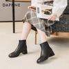 Fashion 2024 New Autumn Low-barrel Elastic Thin Leather Women's Boots Square Head Rear Zipper British Fashion Short Boots for Women
